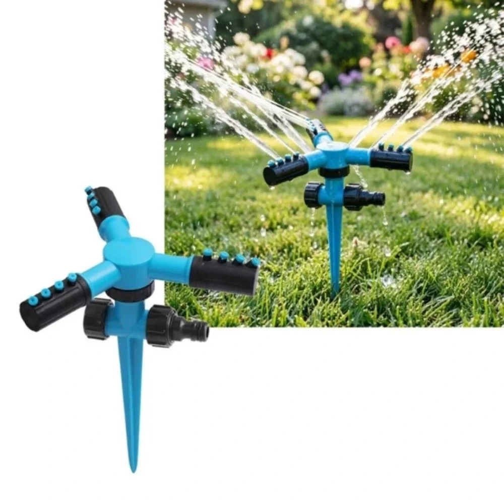360° Rotating Garden Sprinkler Adjustable Lawn Water Sprayer Teal Black